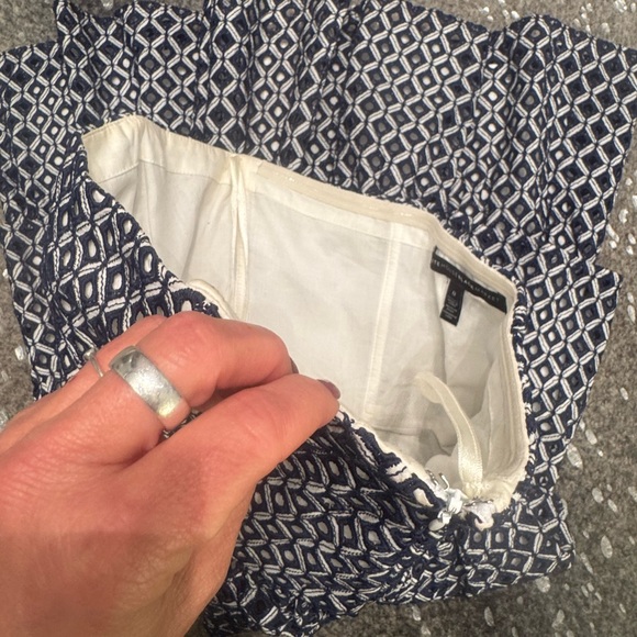 White House Black Market Strapless Navy and White Dress - Picture 6 of 6